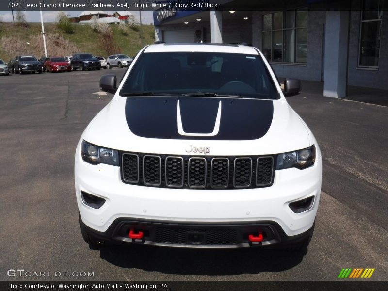 Bright White / Ruby Red/Black 2021 Jeep Grand Cherokee Trailhawk 4x4