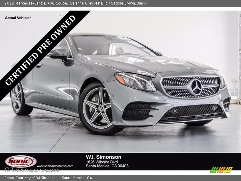 Selenite Grey Metallic / Saddle Brown/Black 2018 Mercedes-Benz E 400 Coupe