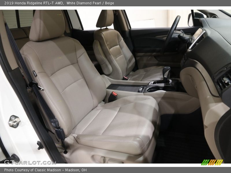 White Diamond Pearl / Beige 2019 Honda Ridgeline RTL-T AWD