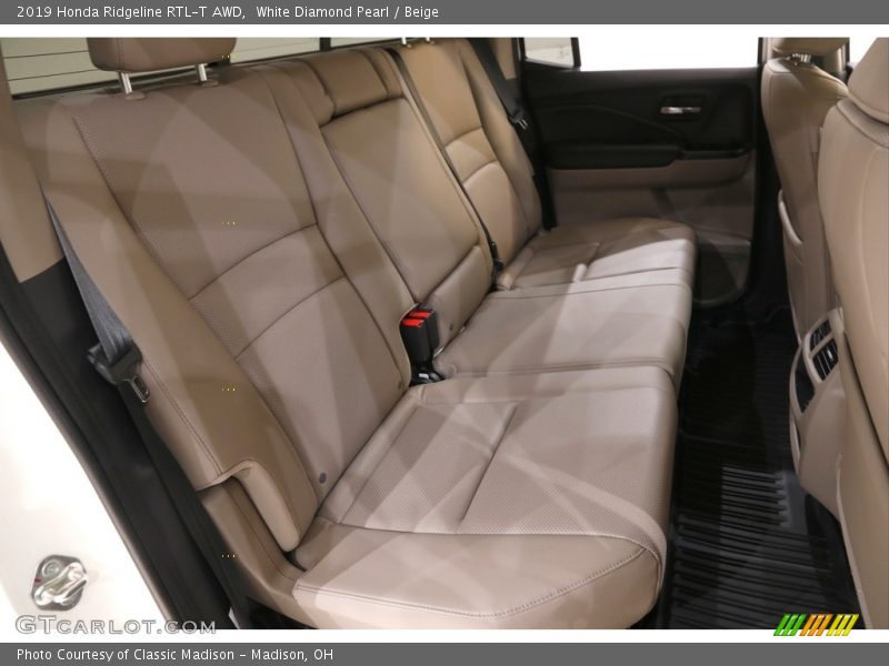 White Diamond Pearl / Beige 2019 Honda Ridgeline RTL-T AWD