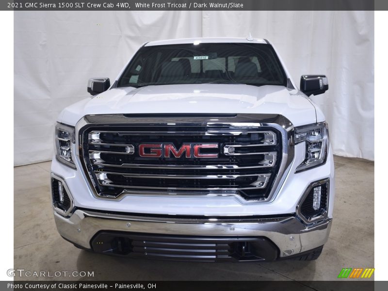 White Frost Tricoat / Dark Walnut/Slate 2021 GMC Sierra 1500 SLT Crew Cab 4WD