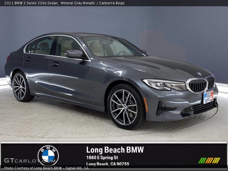 Mineral Gray Metallic / Canberra Beige 2021 BMW 3 Series 330e Sedan