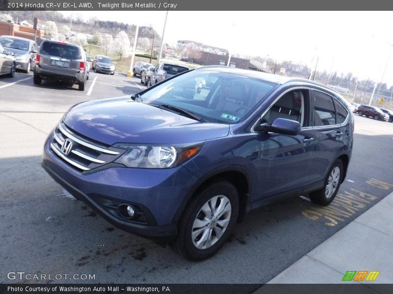Twilight Blue Metallic / Gray 2014 Honda CR-V EX-L AWD