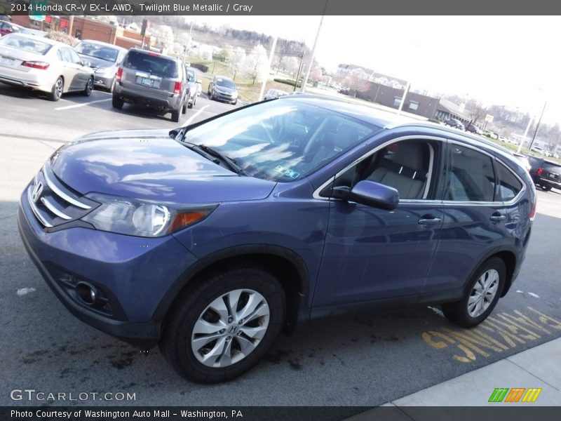 Twilight Blue Metallic / Gray 2014 Honda CR-V EX-L AWD