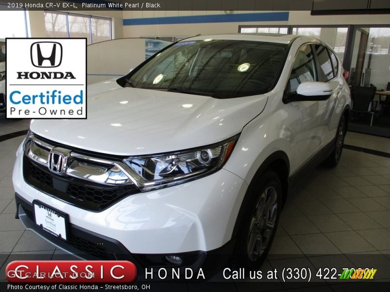 Platinum White Pearl / Black 2019 Honda CR-V EX-L