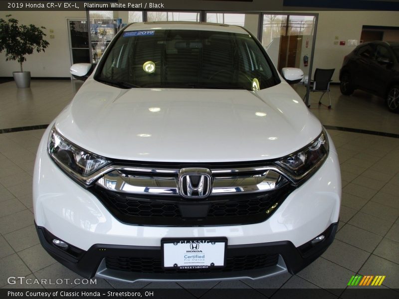 Platinum White Pearl / Black 2019 Honda CR-V EX-L