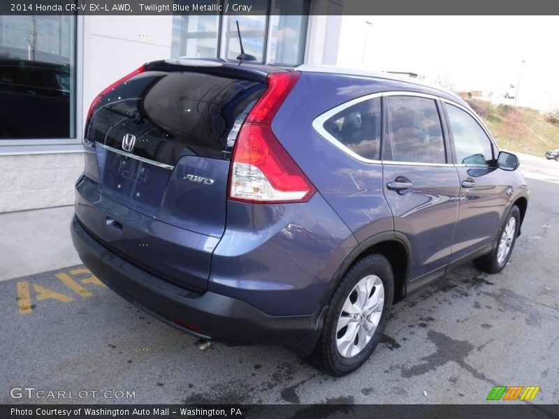 Twilight Blue Metallic / Gray 2014 Honda CR-V EX-L AWD