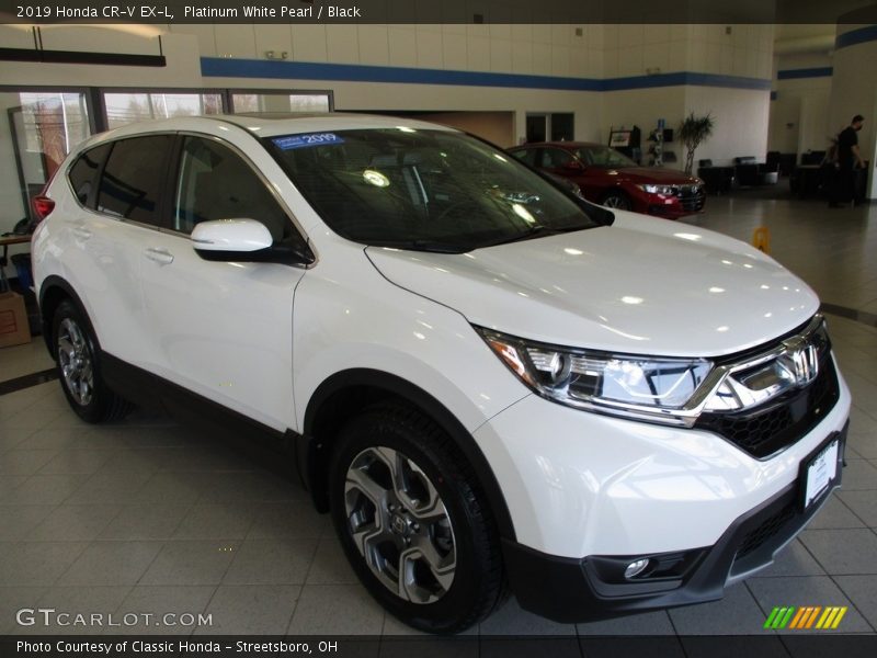 Platinum White Pearl / Black 2019 Honda CR-V EX-L