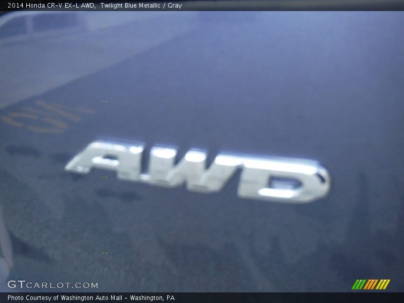Twilight Blue Metallic / Gray 2014 Honda CR-V EX-L AWD