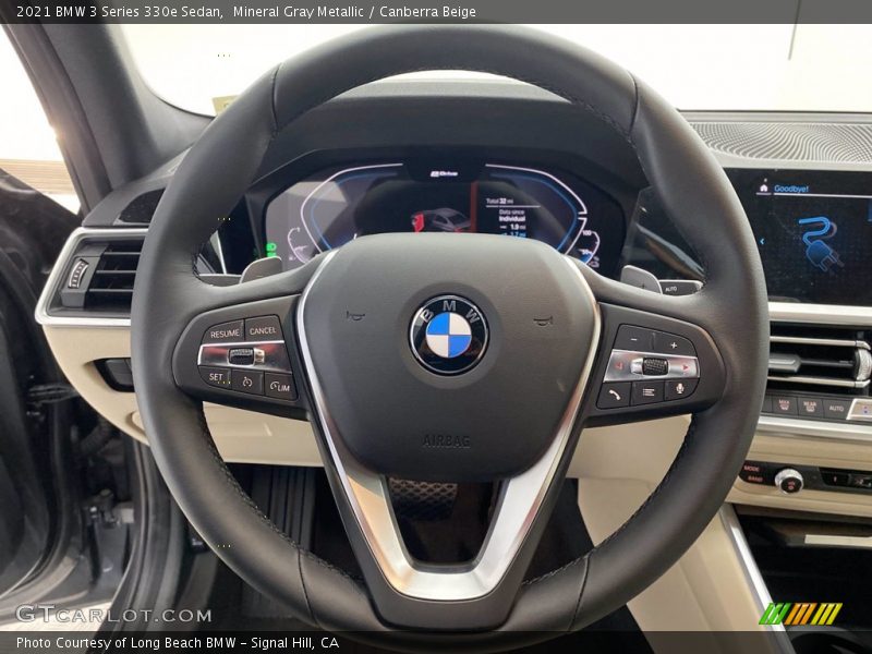 Mineral Gray Metallic / Canberra Beige 2021 BMW 3 Series 330e Sedan