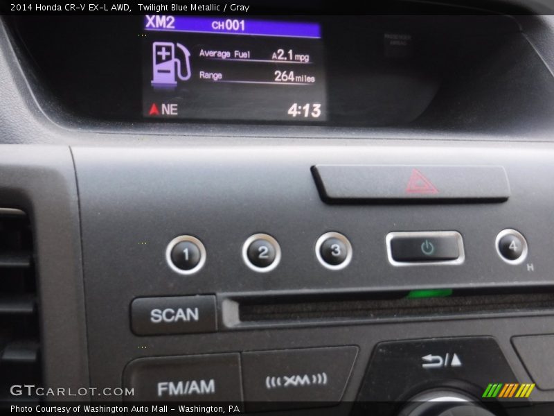 Twilight Blue Metallic / Gray 2014 Honda CR-V EX-L AWD