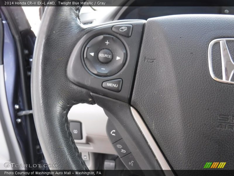 Twilight Blue Metallic / Gray 2014 Honda CR-V EX-L AWD
