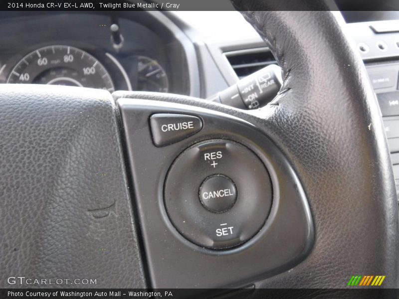 Twilight Blue Metallic / Gray 2014 Honda CR-V EX-L AWD