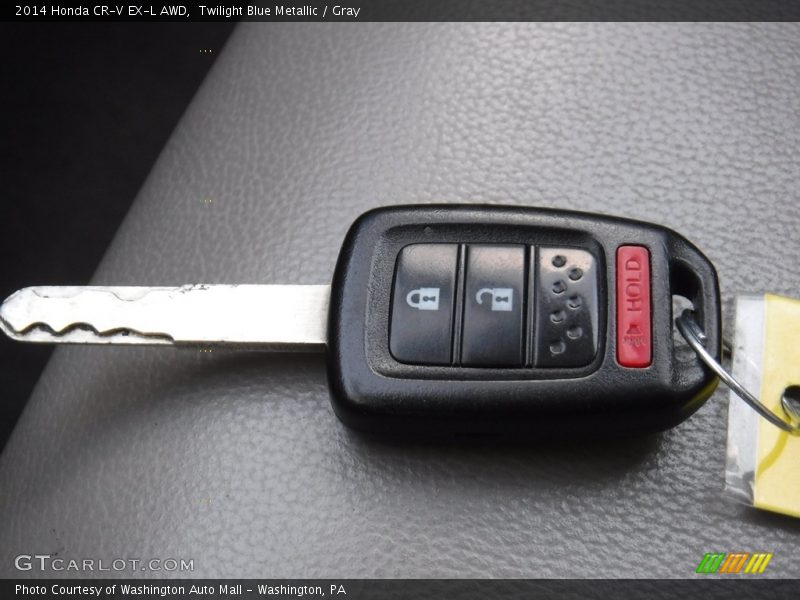 Twilight Blue Metallic / Gray 2014 Honda CR-V EX-L AWD