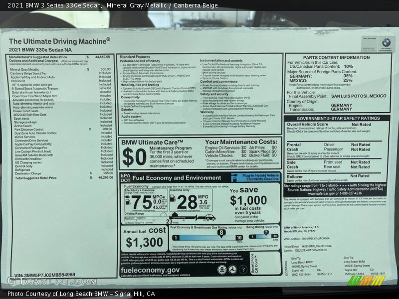 Mineral Gray Metallic / Canberra Beige 2021 BMW 3 Series 330e Sedan