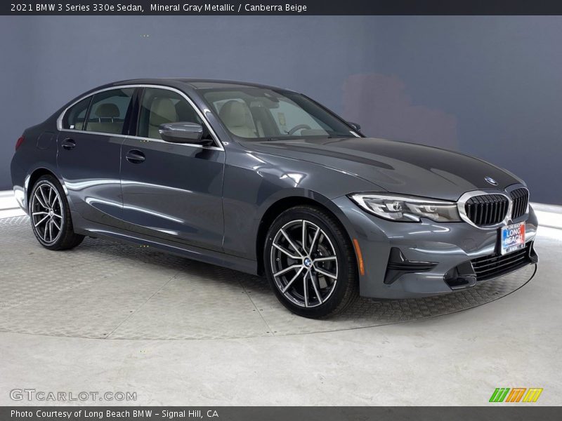 Mineral Gray Metallic / Canberra Beige 2021 BMW 3 Series 330e Sedan