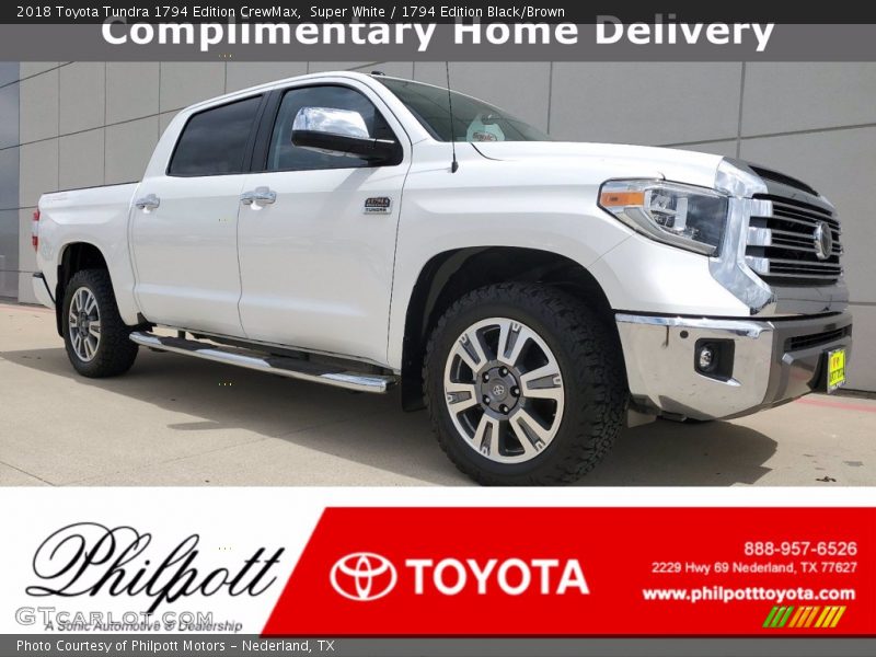 Super White / 1794 Edition Black/Brown 2018 Toyota Tundra 1794 Edition CrewMax