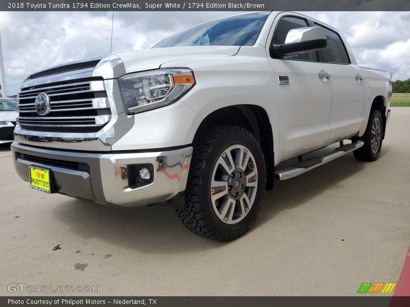 Super White / 1794 Edition Black/Brown 2018 Toyota Tundra 1794 Edition CrewMax
