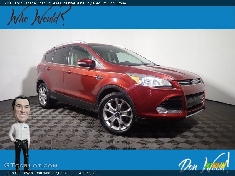 Sunset Metallic / Medium Light Stone 2015 Ford Escape Titanium 4WD