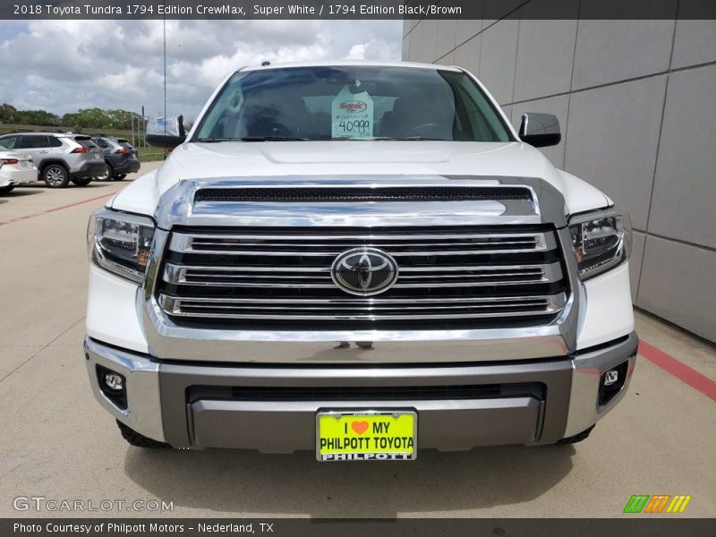Super White / 1794 Edition Black/Brown 2018 Toyota Tundra 1794 Edition CrewMax