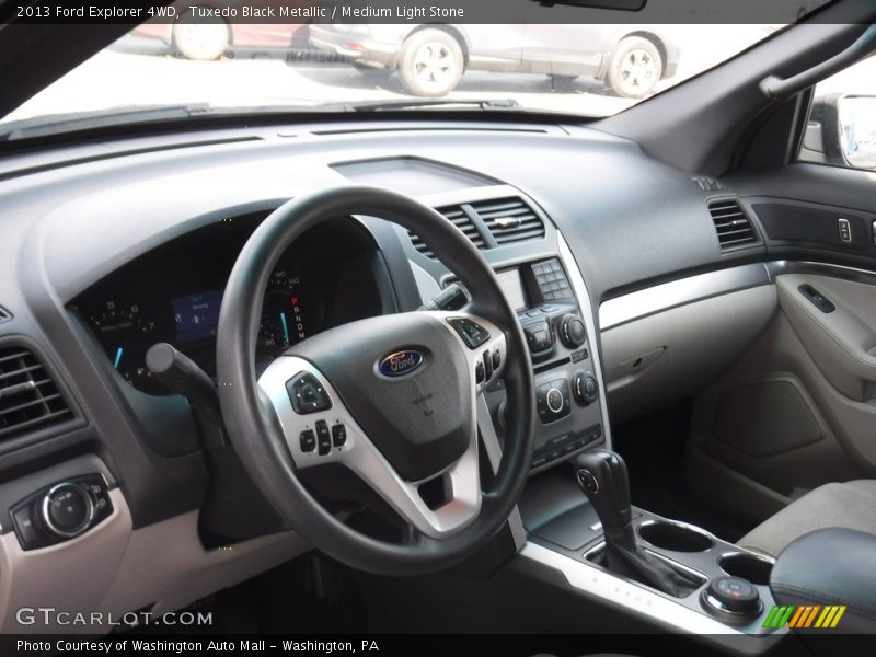 Tuxedo Black Metallic / Medium Light Stone 2013 Ford Explorer 4WD
