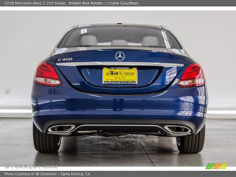 Brilliant Blue Metallic / Crystal Grey/Black 2018 Mercedes-Benz C 300 Sedan