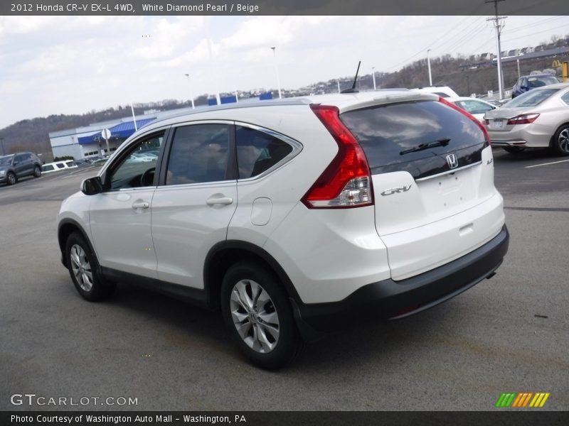White Diamond Pearl / Beige 2012 Honda CR-V EX-L 4WD