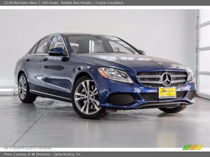 Brilliant Blue Metallic / Crystal Grey/Black 2018 Mercedes-Benz C 300 Sedan