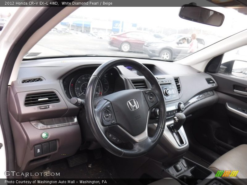 White Diamond Pearl / Beige 2012 Honda CR-V EX-L 4WD
