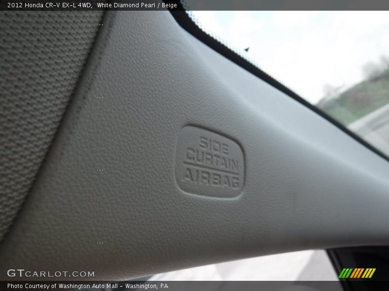 White Diamond Pearl / Beige 2012 Honda CR-V EX-L 4WD