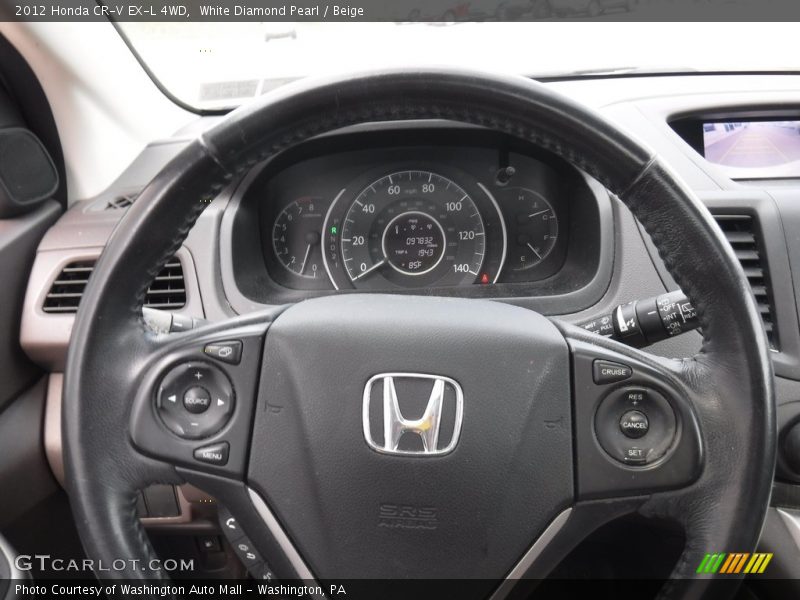 White Diamond Pearl / Beige 2012 Honda CR-V EX-L 4WD