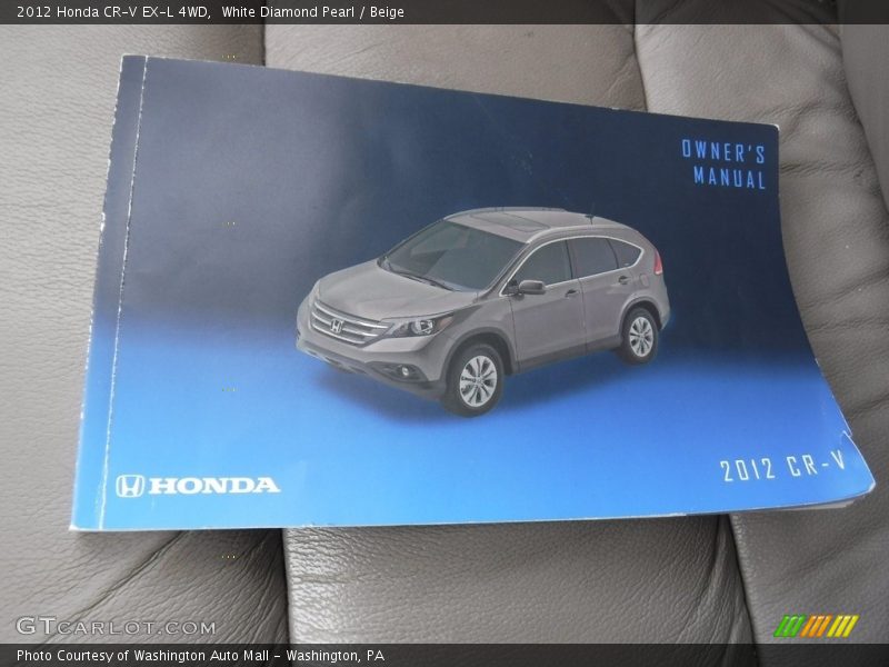 White Diamond Pearl / Beige 2012 Honda CR-V EX-L 4WD