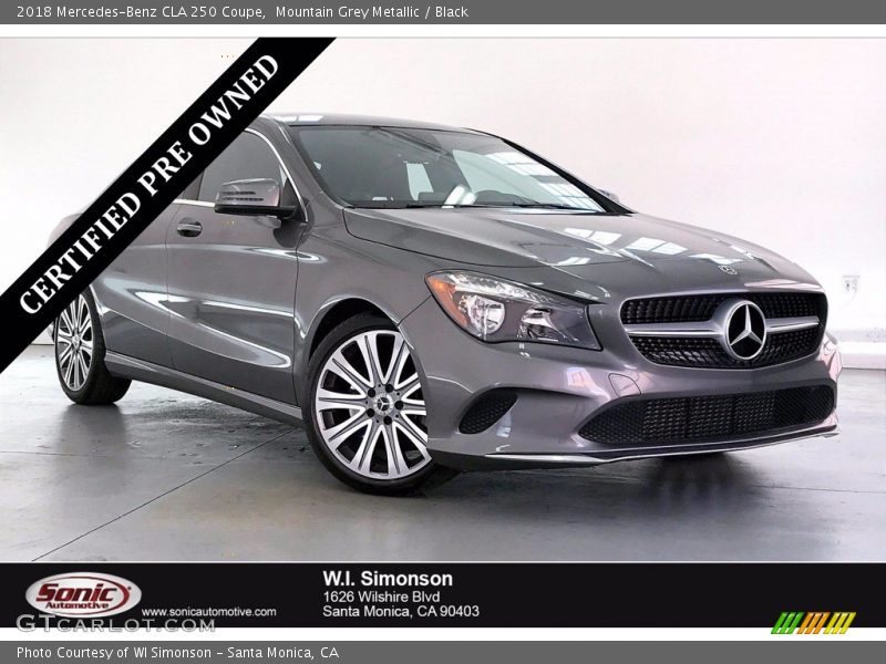 Mountain Grey Metallic / Black 2018 Mercedes-Benz CLA 250 Coupe