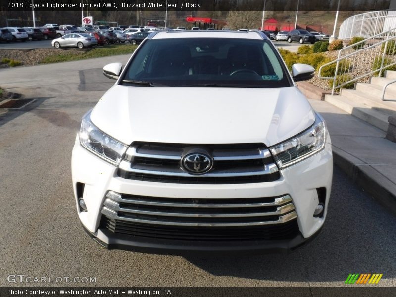 Blizzard White Pearl / Black 2018 Toyota Highlander Limited AWD