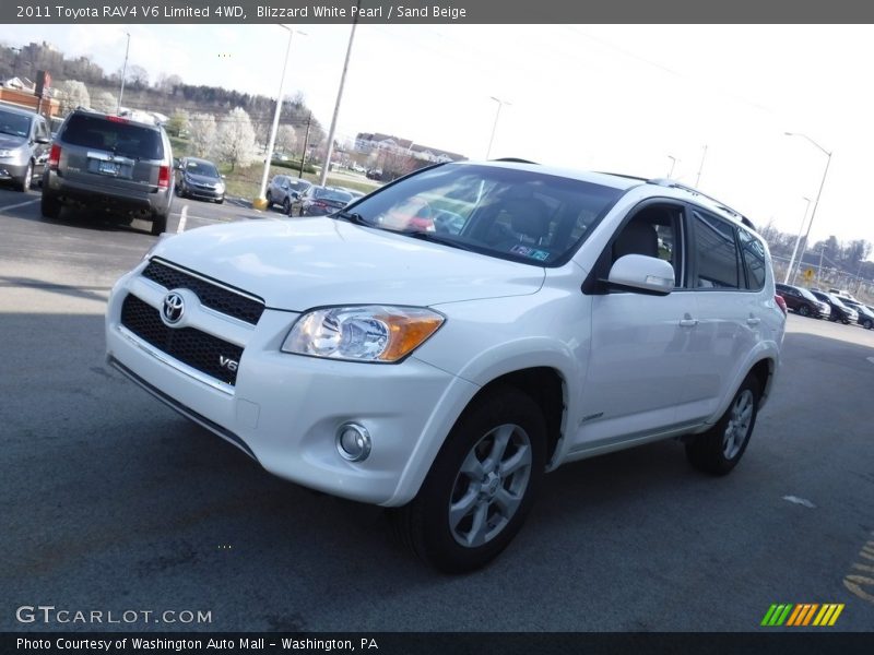 Blizzard White Pearl / Sand Beige 2011 Toyota RAV4 V6 Limited 4WD