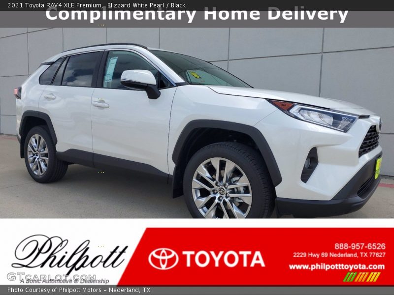 Blizzard White Pearl / Black 2021 Toyota RAV4 XLE Premium