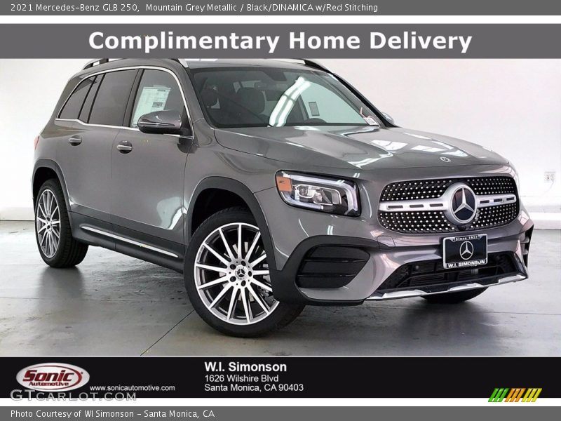 Mountain Grey Metallic / Black/DINAMICA w/Red Stitching 2021 Mercedes-Benz GLB 250