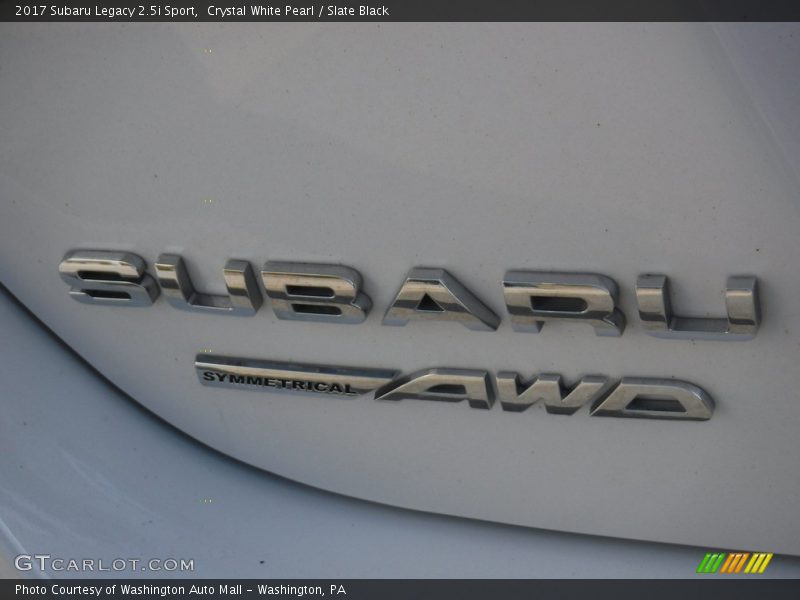 Crystal White Pearl / Slate Black 2017 Subaru Legacy 2.5i Sport