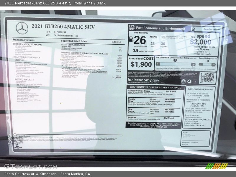 Polar White / Black 2021 Mercedes-Benz GLB 250 4Matic
