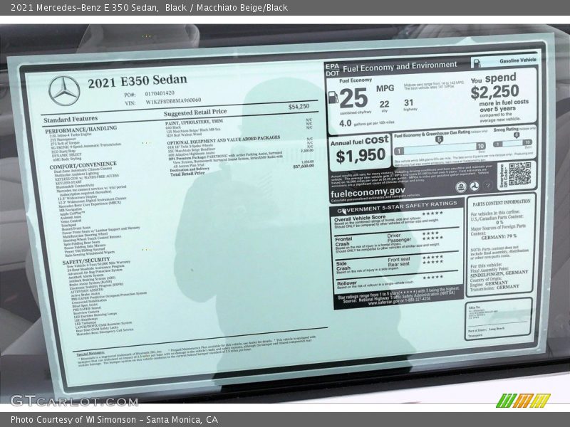 Black / Macchiato Beige/Black 2021 Mercedes-Benz E 350 Sedan