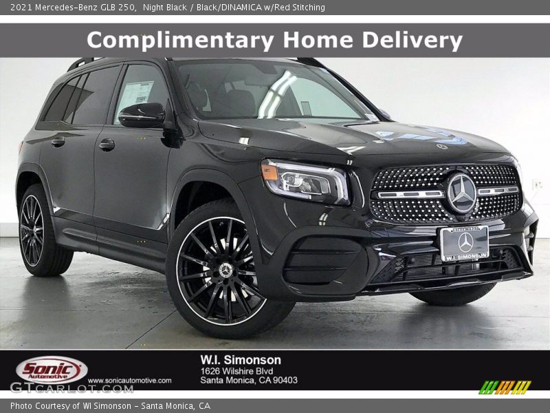 Night Black / Black/DINAMICA w/Red Stitching 2021 Mercedes-Benz GLB 250