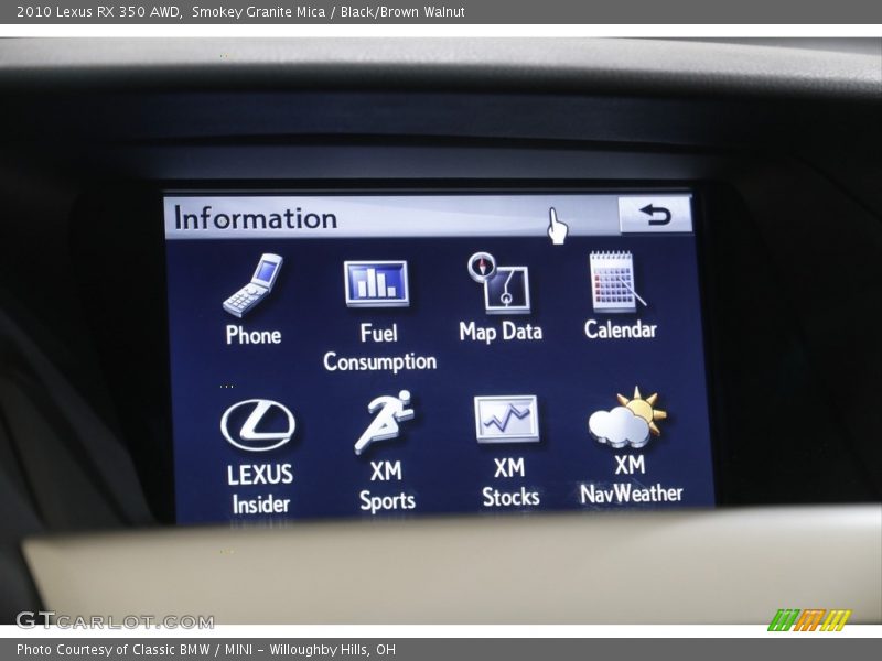 Smokey Granite Mica / Black/Brown Walnut 2010 Lexus RX 350 AWD