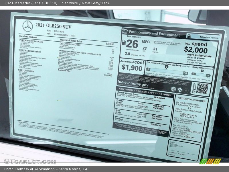 Polar White / Neva Grey/Black 2021 Mercedes-Benz GLB 250