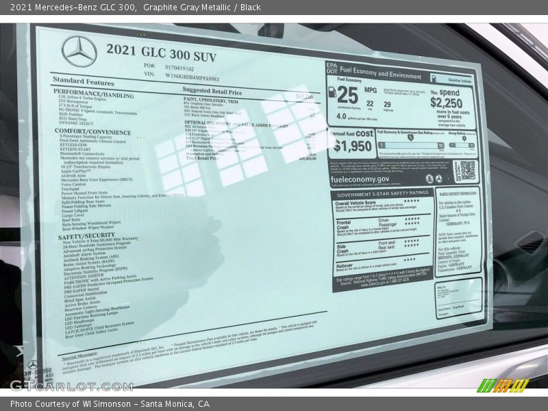 Graphite Gray Metallic / Black 2021 Mercedes-Benz GLC 300