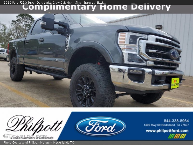 Silver Spruce / Black 2020 Ford F250 Super Duty Lariat Crew Cab 4x4