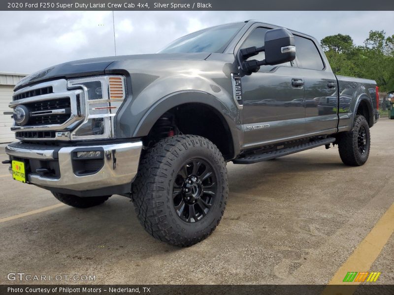 Silver Spruce / Black 2020 Ford F250 Super Duty Lariat Crew Cab 4x4