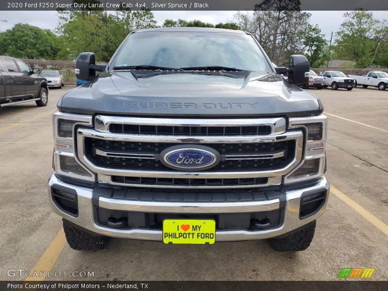 Silver Spruce / Black 2020 Ford F250 Super Duty Lariat Crew Cab 4x4