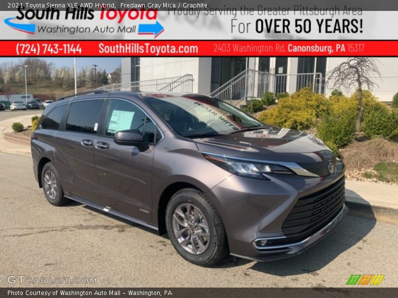 Predawn Gray Mica / Graphite 2021 Toyota Sienna XLE AWD Hybrid