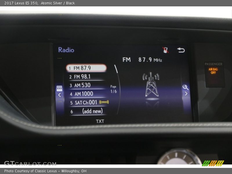 Atomic Silver / Black 2017 Lexus ES 350