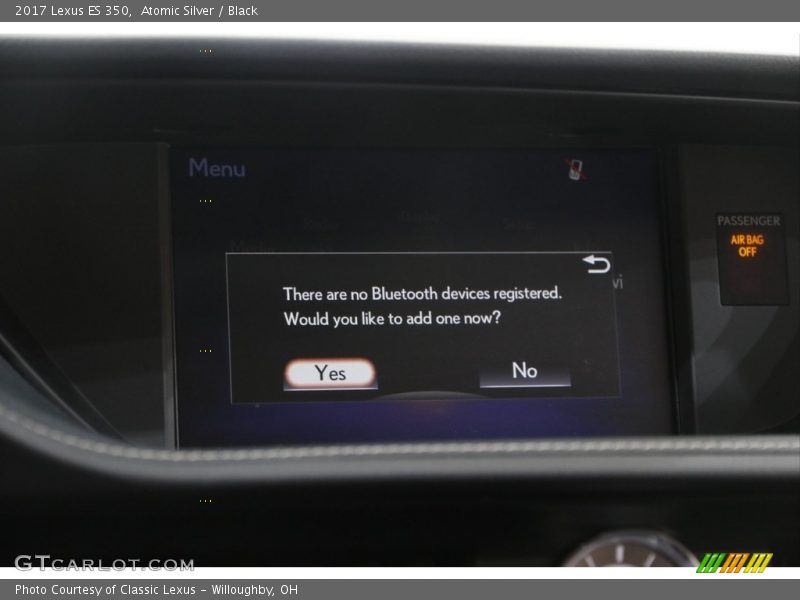 Atomic Silver / Black 2017 Lexus ES 350